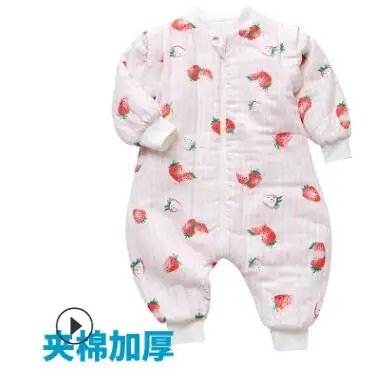 Детский спальный мешок; Зима г.; муслиновый спальный мешок для малышей; плотные детские спальные мешки с длинными рукавами; спальный мешок для малышей; От 1 до 5 лет - Цвет: Strawberry