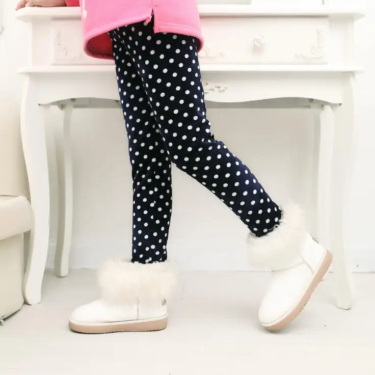 Новые осенние штаны для маленьких девочек, модные зимние теплые детские леггинсы с леопардовым принтом, плотные детские штаны, штаны для девочек - Цвет: 4