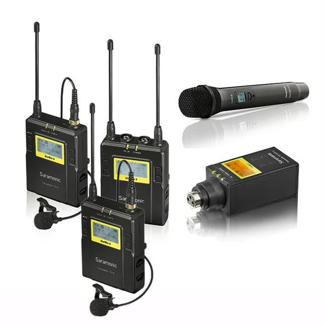 RX9and2TX9 XLR9 HU9 Saramonic UWMIC9 вещания UHF камера Беспроводные ПЕТЛИЧНЫЕ микрофонные системы Передатчики+ один приемник для DSLR видеокамеры - Цвет: RX9and2TX9 XLR9 HU9