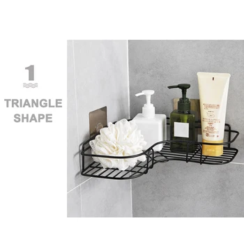 

Triangular Wall Corner Rack Bathroom Kitchen Shower Caddy Shelf Organizer Punch Free Holder TP899