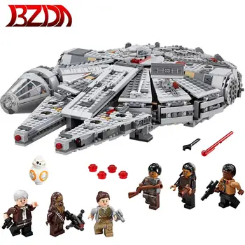 

BZDA 1381Pcs Force Awakens Star Set Wars Millennium 79211 Falcon Model Building Blocks Bricks Toys For Children kids gift