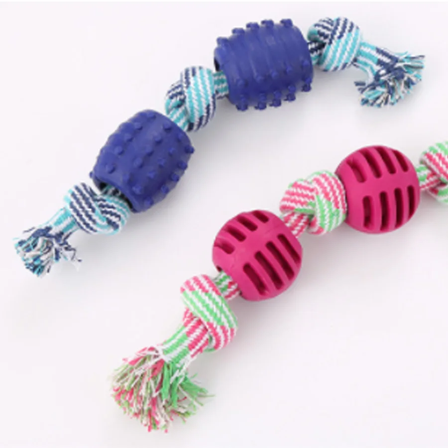 Double knot cotton rope with Ball Dog Toy molars bite resistant toys tooth cleaning pet supplies factoryA898 | Дом и сад