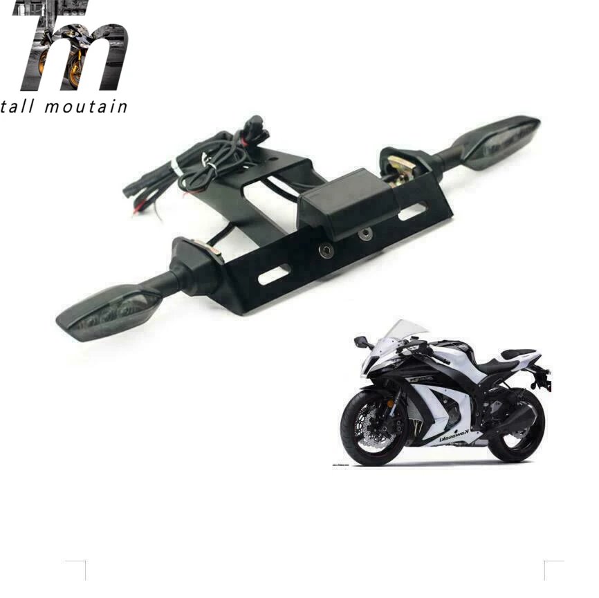 

For KAWASAKI ZX-6R 09-18, ZX-10R 08-10 Tail Tidy Fender Eliminator Turn Signal NINJA 636 ZX6R License Plate Holder LED Light