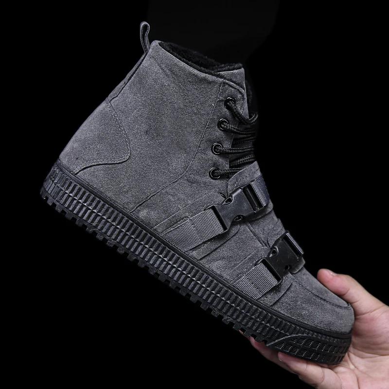 Boots Men Winter Shoes plush warm Men snow Boots Casual suede Leather Ankle Boots Male Leather Footwear chaussures