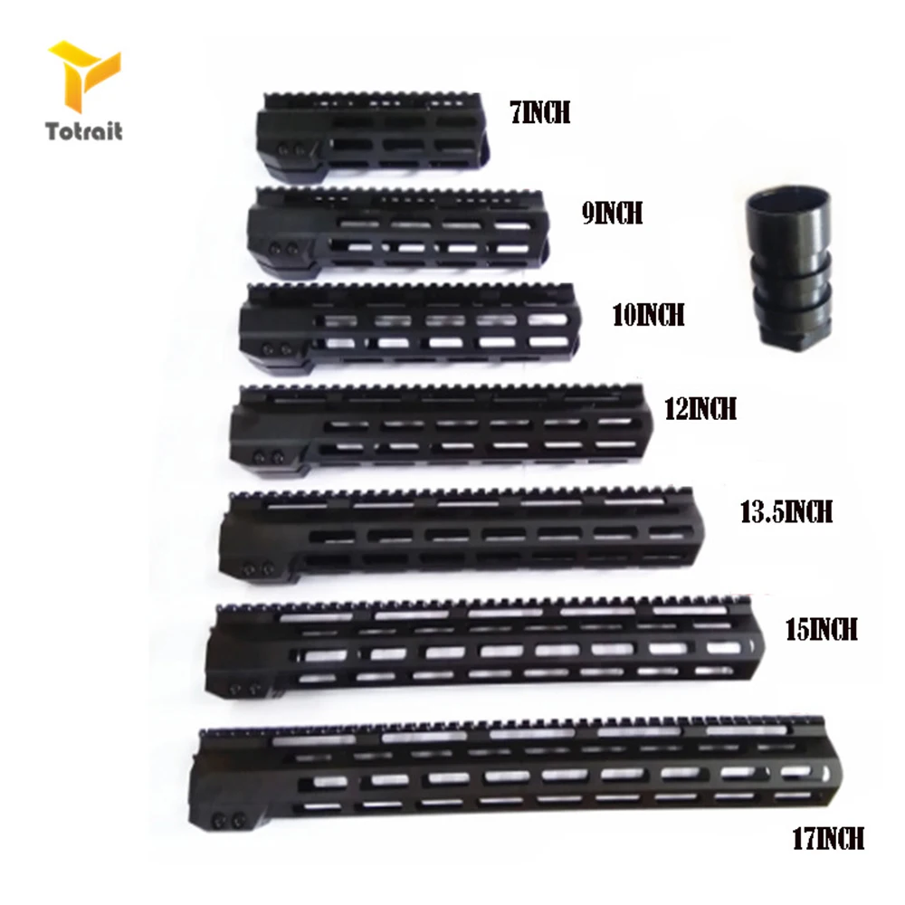 TOtrait tactical AR15 M4 Mlok 7/9/10/12/13,5/15/17/19/inch тонкий свободный поплавок Handguard прицел крепление со стальной гайкой черный