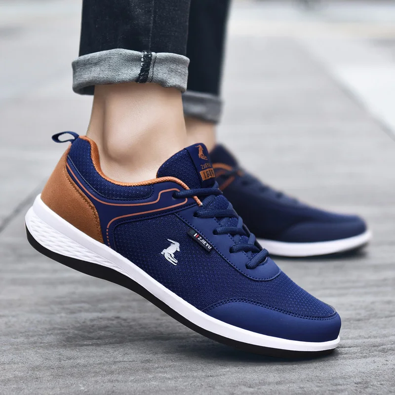 

Summer Mesh Men's Sneakers Breathable Athletic Running Shoes Non Slip Outdoor Walking Shoes Lightweight Lace-up Men Flat Shoes