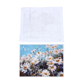 

2 Set Diy Oil Painting Paint By Number Hand Paintworks 16X20 Inches, White Daisies & Dancer