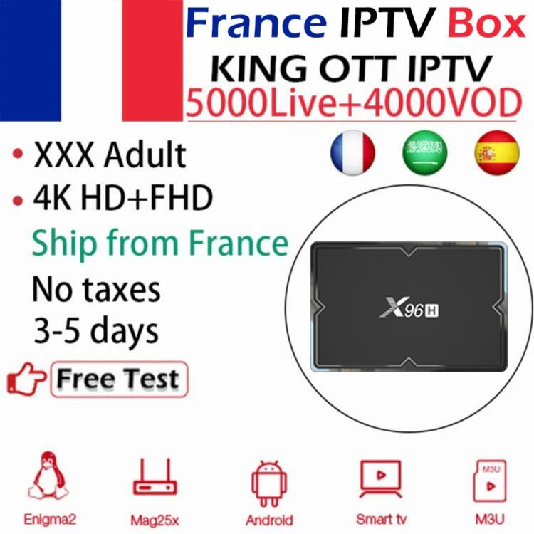 X96H(H603) Android 9,0 tv box+ IP tv KING французский Арабский испанский взрослый IP tv m3u 2,4G+ 5G Dual Wifi BT4.1 6K* 4K HD телеприставка