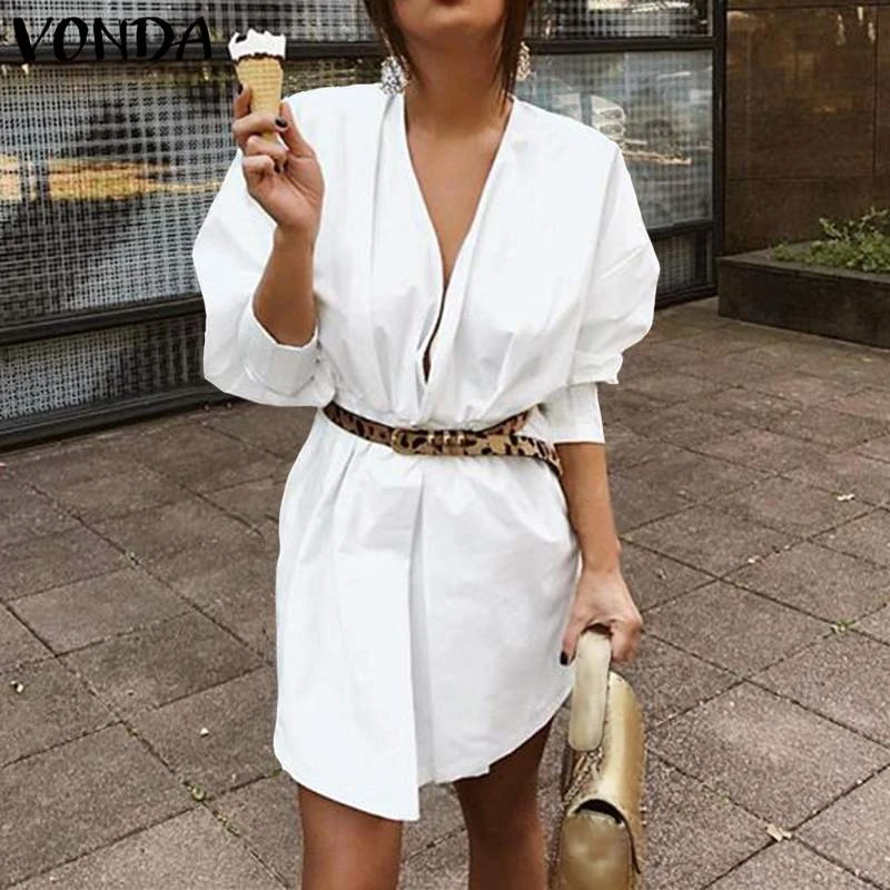 sexy white shirt dress