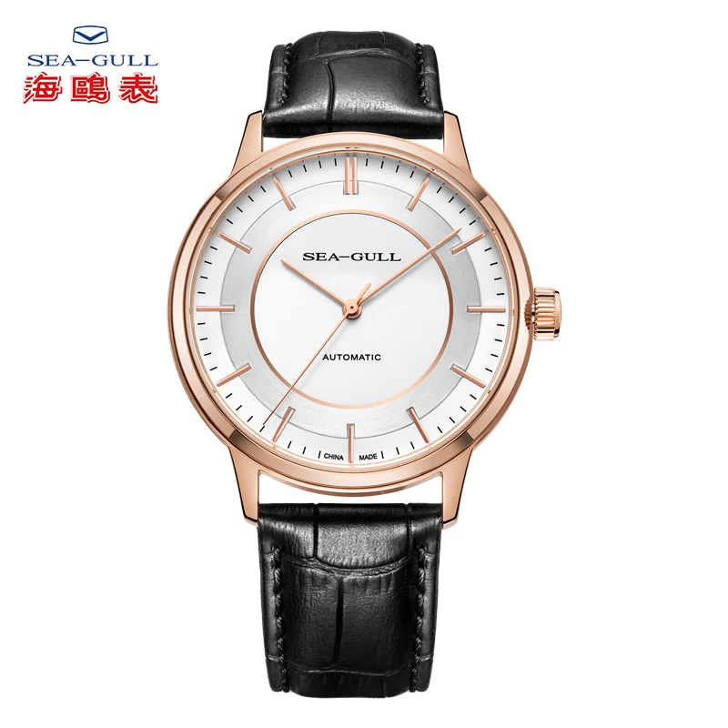 

SEA-GULL Business Watches Men's Mechanical 50m Waterproof Leather Valentine Male Watches519.12.6061