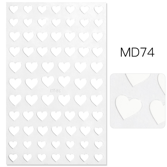 3D Nail Art Stickers Adhesive High Quality MultiColor Love Heart Stars Design DIY Nail Decals Foils Wraps Decorations