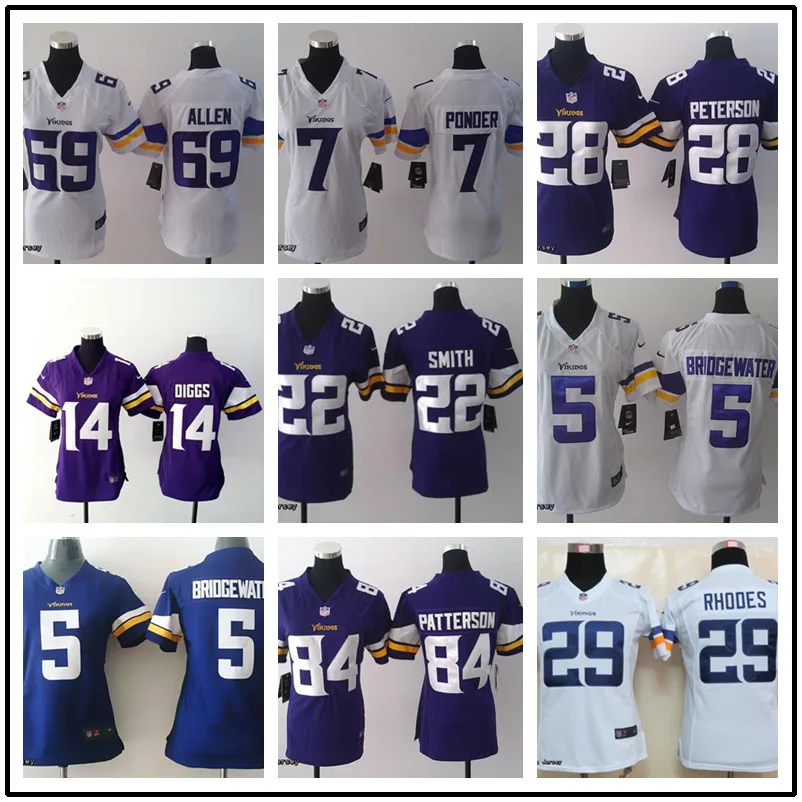 Распродажа, Миннесота s для женщин, плюшевый Bridgewater Stefon Diggs Harrison Smith Adrian Peterson Anthony Barr lady BR-3 Jersey