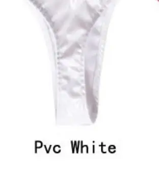 Сексуальные латексные ПВХ блестящие стринги с низкой посадкой, сексуальные микро стринги, Т-образные, эротическое белье, гладкие стринги размера плюс F25 - Цвет: PVC White