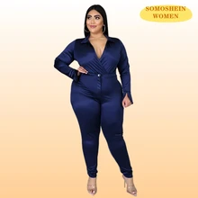 

Somoshein Plus Size Pant Sets L-5XL Bodycon Women's Clothing V-neck Fashion Two Piece Set Casual Outfits Wholesale Dropshipping