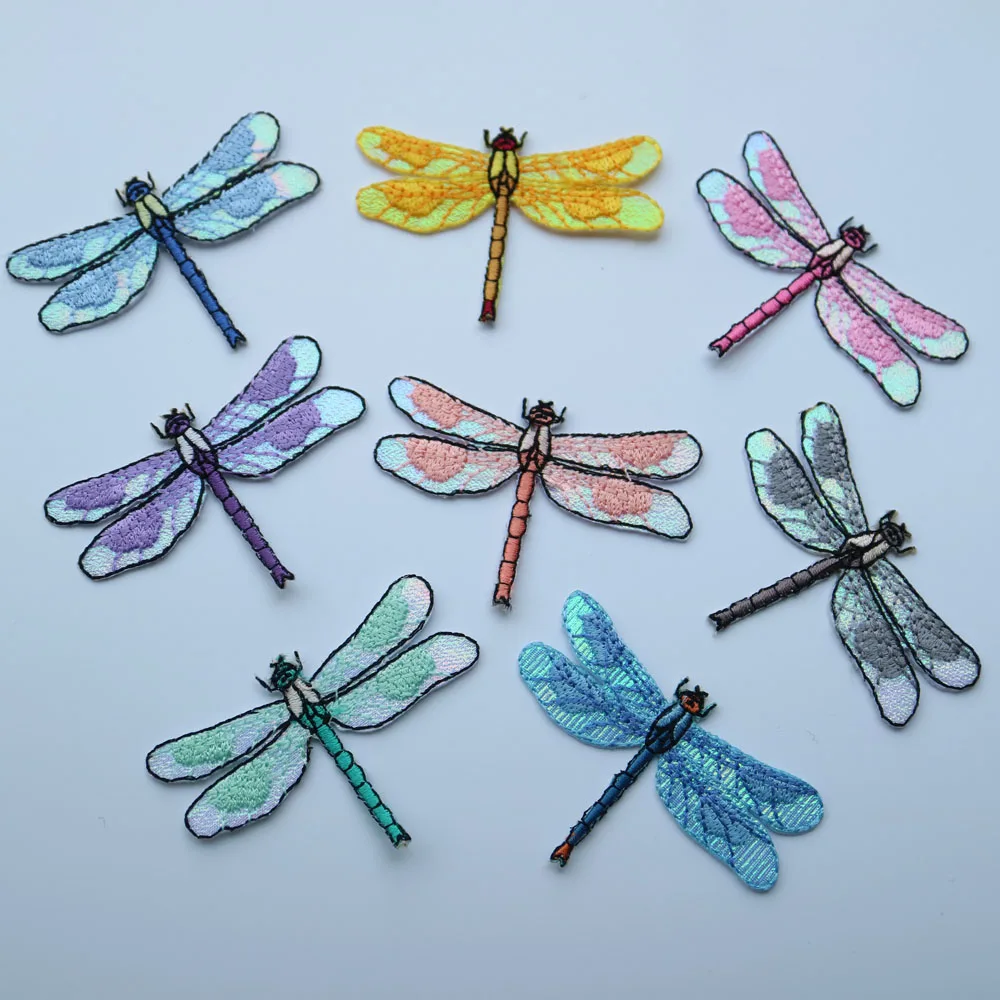 Description Picture 2 of item8pc/lot dragonfly embroidered Patches for Clothing sew Embroidery backpack Applique ir parches Decorati Badge