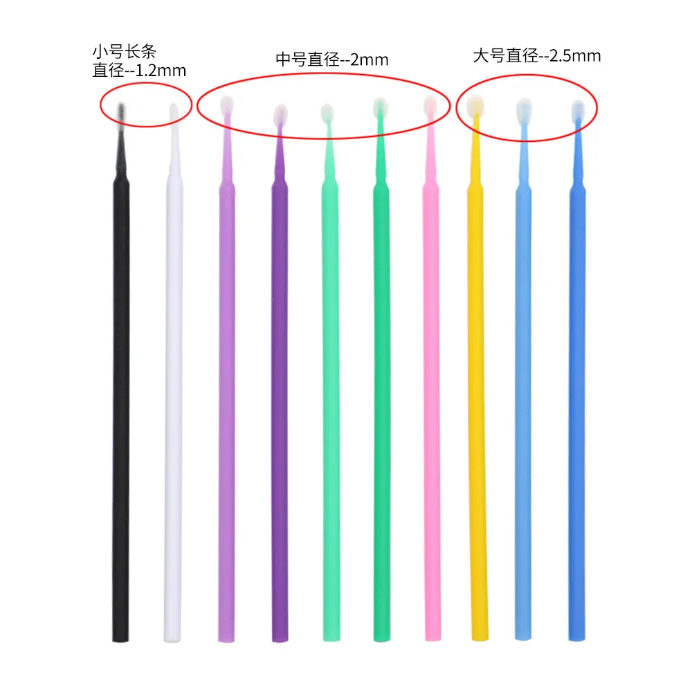 100 Pcs Disposable Micro Brush Mascara Applicator Wands