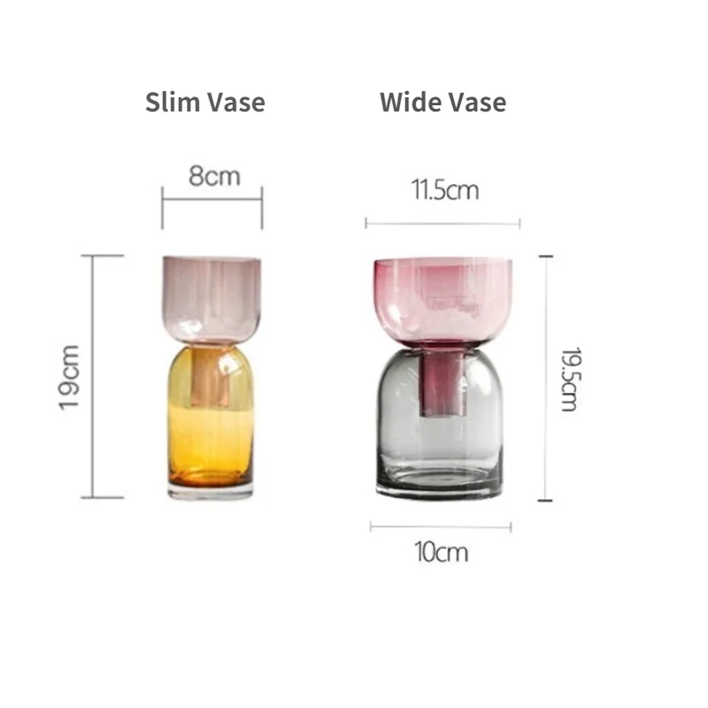 Two Ways Flower Vase Home Decor Living Room Decoration Glass Vase Christmas Gift Plant Pots Nordic Vases Succulent Planter 4