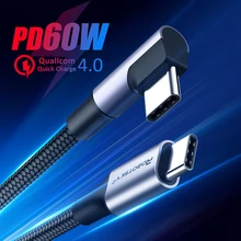 Кабель с разъемом USB типа C USB C кабель USBC Быстродействующее зарядное устройство PD шнур USB-C Type-c кабель для Samsung S20 S10 плюс PD 60 Вт быстрое зарядное...