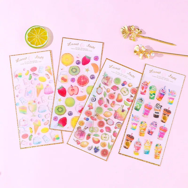 

mu yi Cute Cartoon Sticker Transparent Decoration Cartoon Educational Early Education DIY Album PVC Students Crystal Stickers