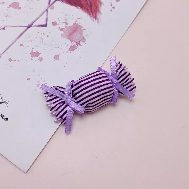 Hand genähtes Streifen tuch, Süßigkeiten applikationen, DIY Haarclip Zubehör, Geschenk dekoration, 5,5x2cm, 20 Stück Menge – Detail 2