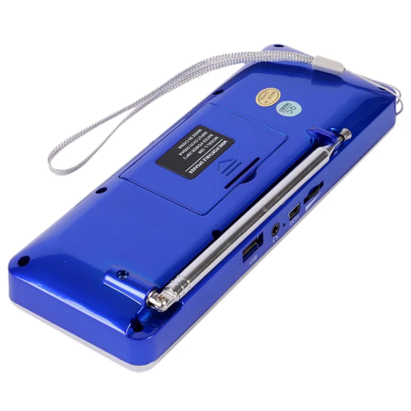 Мини Портативный Перезаряжаемый стерео L-288 fm-радио динамик с поддержкой ЖК-экрана TF карта USB диск MP3 музыкальный плеер громкий динамик(синий