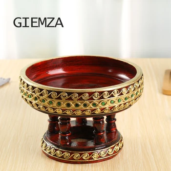 

GIRMZA Teak Plate Holder Teak Dinner Plates Fruit Tray Wood Comport Appetizer or Dessert Asia Sculpture Manual Tool