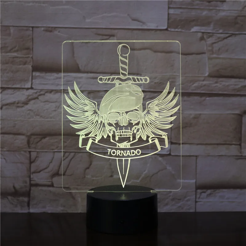 Halloween Decor Eagle Skull Alien 3D Led Night Light Table Lamp Bulb USB RGB Mood Multicolor Luminaria Kids Toy Drop Gifts 2914