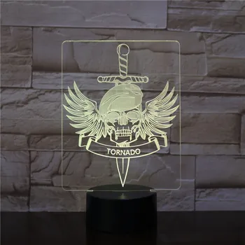 

Halloween Decor Eagle Skull Alien 3D Led Night Light Table Lamp Bulb USB RGB Mood Multicolor Luminaria Kids Toy Drop Gifts 2914