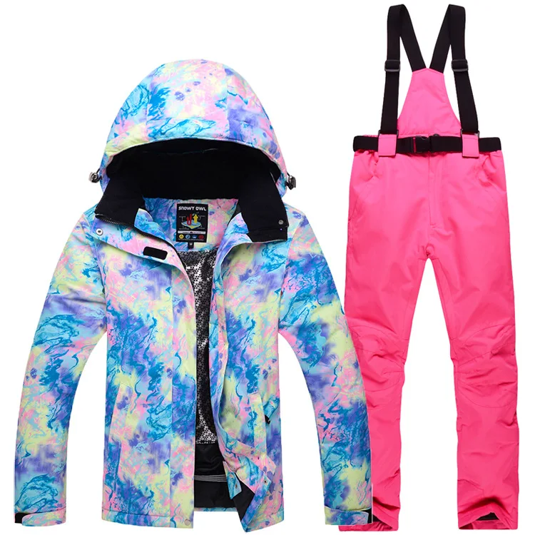 Новая зимняя куртка, женские лыжные костюмы, одежда для сноубординга, водонепроницаемая ветрозащитная спортивная одежда, лыжная куртка, комплект со штанами, сохраняющий тепло - Цвет: PK Pants Jacket
