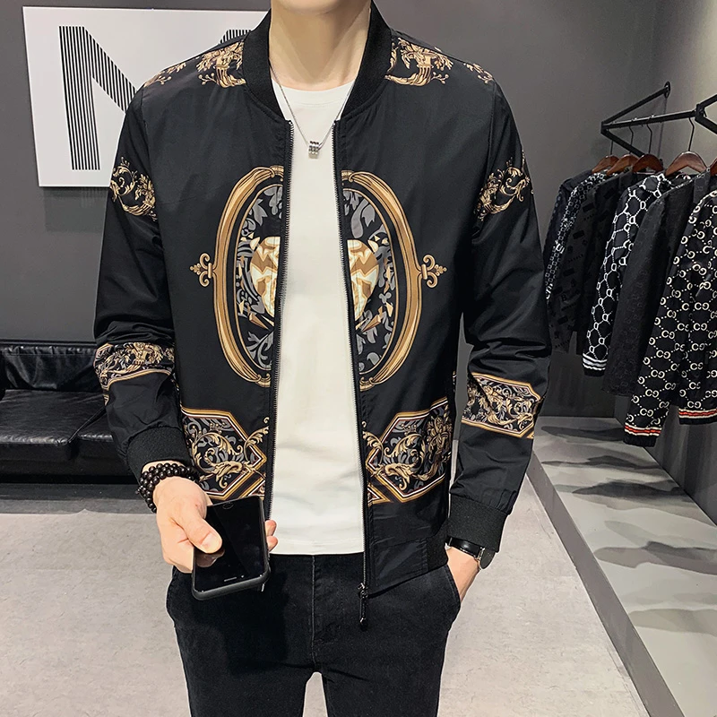 Bomber con estampado Floral para hombre, traje de fiesta chaqueta Bomber de lujo, color negro, talla grande 6xl _ - AliExpress Mobile