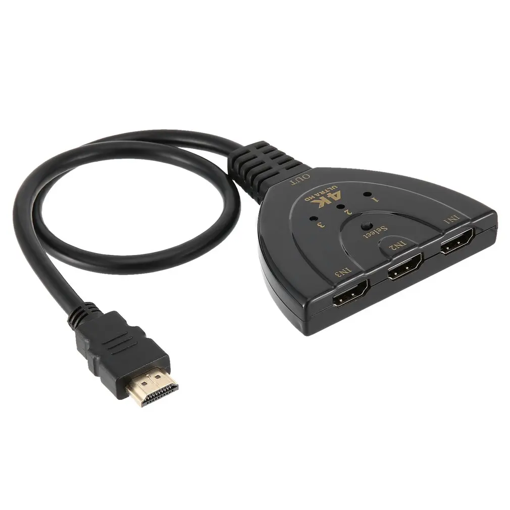 4k x 2k 3D Мини 3 порта Переключатель HDMI 1.4b 4k Коммутатор HDMI сплиттер 1080p 3 в 1 выход порт концентратор для DVD HDTV Xbox PS3 PS4