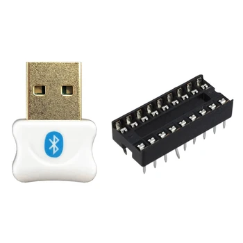 

26 Pcs 18 Pin DIP IC Sockets Adaptor Solder Type Socket & 1 Pcs Drive Free USB Bluetooth 5.0 Adapter
