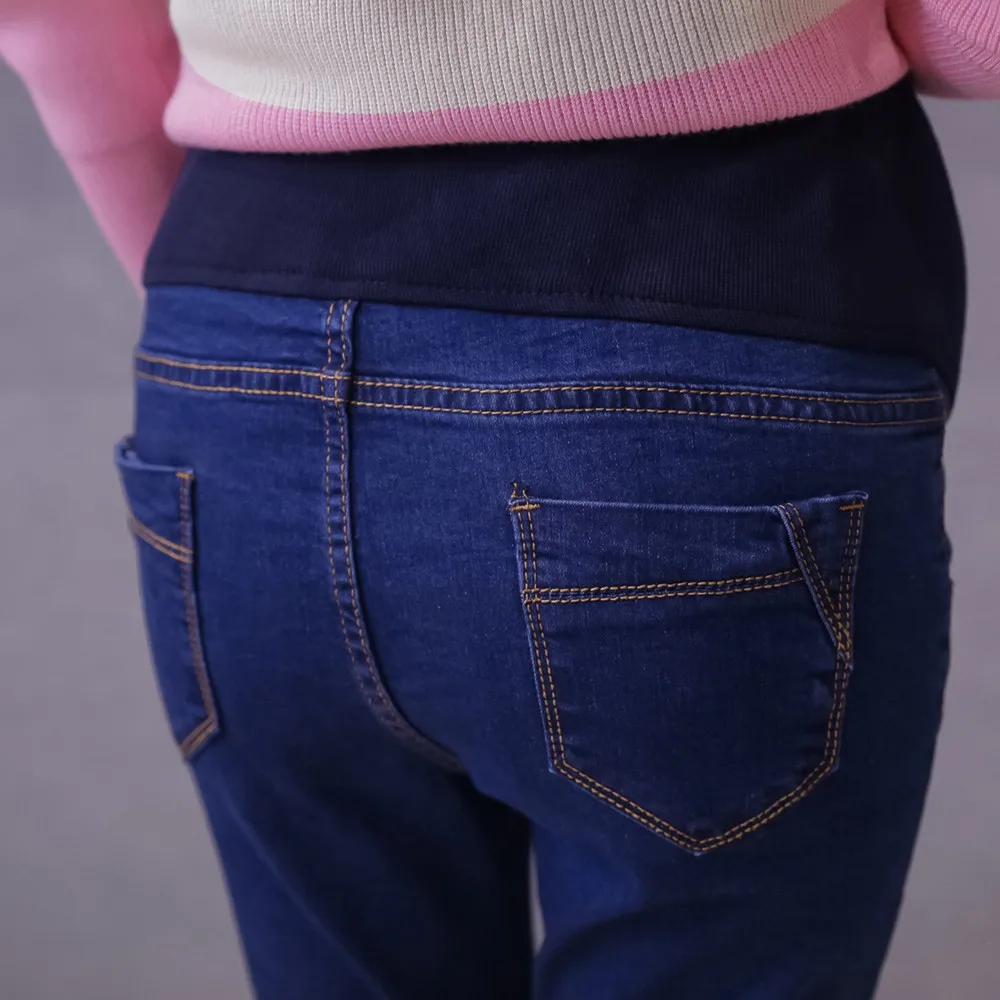 Модные джинсы Материнство для живота, джинсы для беременных, простые джинсы для беременных, Одежда для беременных, джинсы с эластичной резинкой на талии