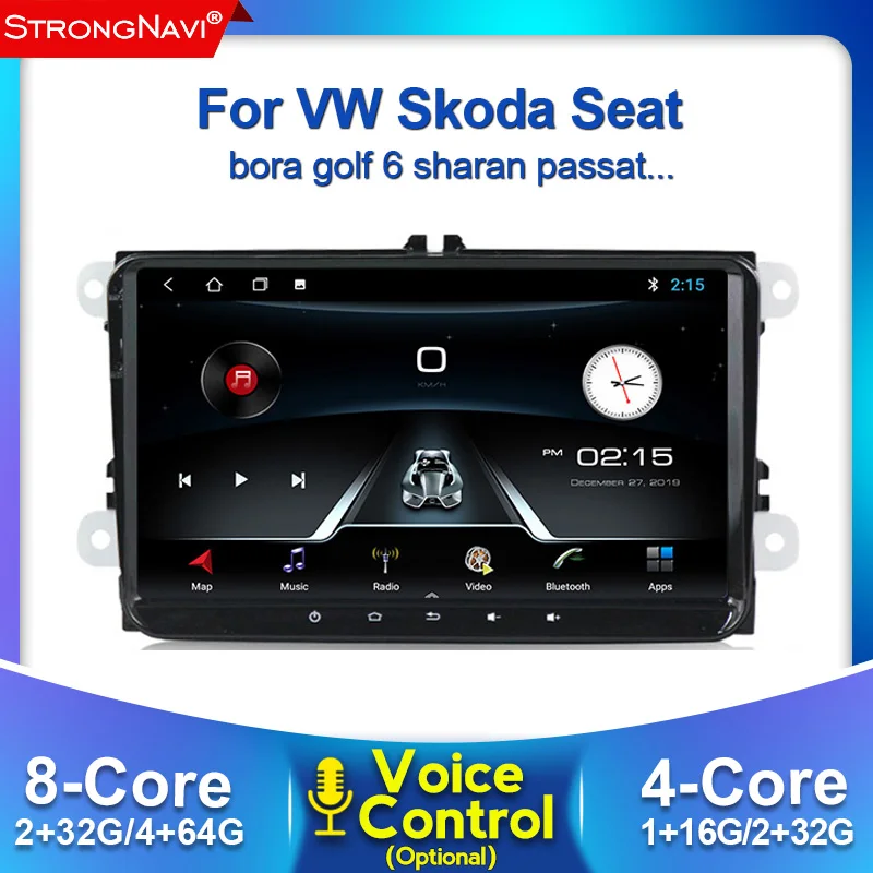 Автомагнитола 2DIN на Android с голосовым управлением для VW POLO GOLF 5 6 PASSAT B6 CC JETTA TIGUAN TOURAN