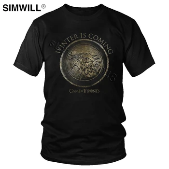

Vintage Game Of Thrones T Shirt Men Casual Cotton Winter Is Coming Circle Tshirt Short Sleeve House Stark T-Shirt TV Fan Tee