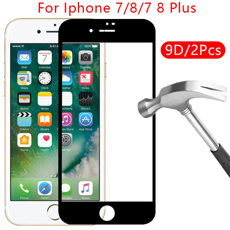 Защитный экран 9d чехол из закаленного стекла для iphone 7 8 plus 7plus 7g 8g защитный