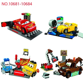 

Disney 10681-10684 Cars general mobilization Lightning at high speed Juniors Car Building Blocks Model Sets children toy gift