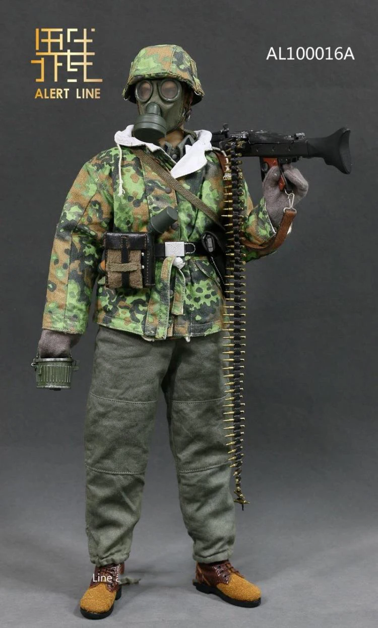 AL100016A 1/6 шкала Мужская одежда для солдат аксессуар Второй мировой войны Германия SS MG42 пулеметчик набор модель для 12 ''фигурка тела