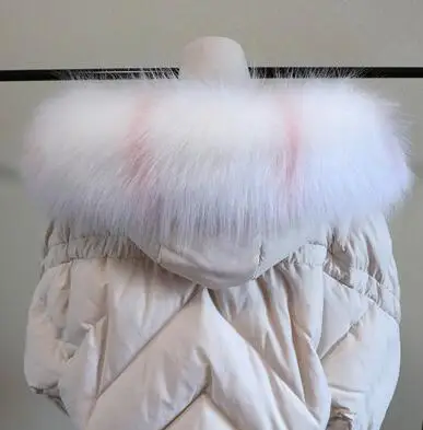 white stripe Осенне-зимний женский шарф из енота, лисы, воротник из искусственного меха, шарф с капюшоном, мех меховой воротник, шарф R1934 - Цвет: white stripe