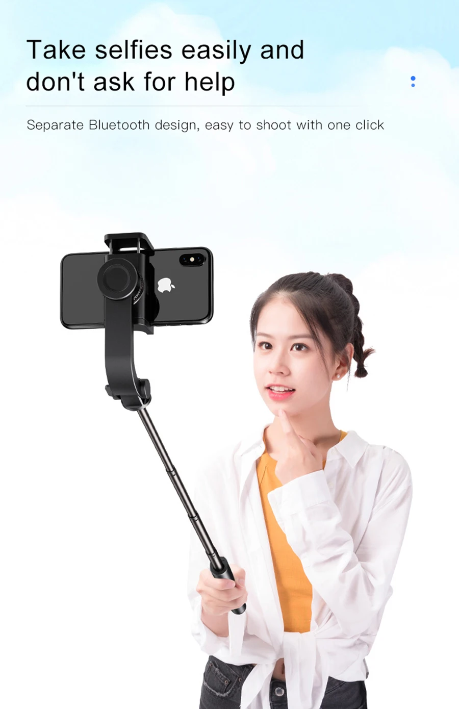 Handheld Gimbal Stabilizer 3 in 1 Selfie Stick Phone For iPhone 11 pro Max 7 8 Plus X XS MAX For Samsung Galaxy Action-8
