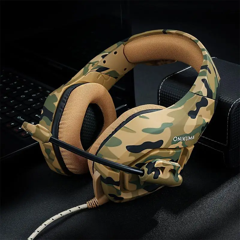 K1 Headset Stereo Bass Surround PC Gaming Headphones Game Headset with Mic for PC Mobile Phone for PS4 Xbox One