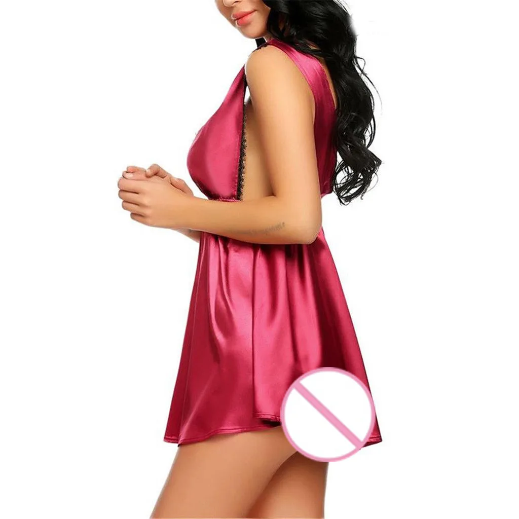 New Fashion Women Sexy Lingerie Lace V collar Comfortable Lingerie Sleepwear Night Sleep Dress Nighties for Women Underwear