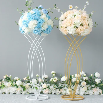 

2Pcs/Lot Flower Vases Table Metal Vase Plant Dried Floral Holder Flower Pot Road Lead for Home/Wedding Corridor Decoration