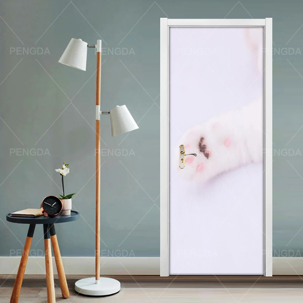 

Self Adhesive Wallpaper Renovation DIY PVC Prints Simple Picture Cat Claw Sticker Door Waterproof Entrance Home Decoration Decal