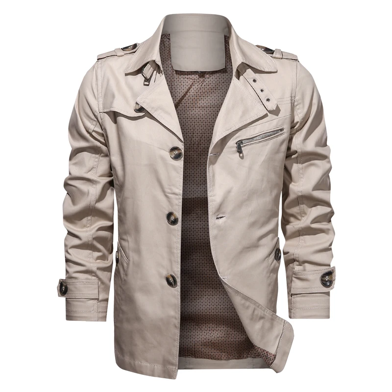 2020 New Autumn Cotton Jacket Men Fashion Autumn Windbreaker Mens Jacket Business Casual Single Breasted Trench Coat Men 2020 New Autumn Cotton Jacket Men Fashion Autumn Windbreaker Mens Jacket Business Casual Single Breasted Trench Coat Men