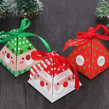 

30Pcs Christmas Candy Boxes Paper Favor Gift Treat Package with Ribbon for Xmas LX9C