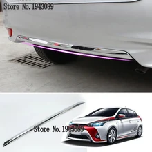 Автомобильные аксессуары наружное украшение ABS хромированный задний бампер нескользящая рельефная Накладка для отделки для Toyota Yaris Sedan автостайлинг