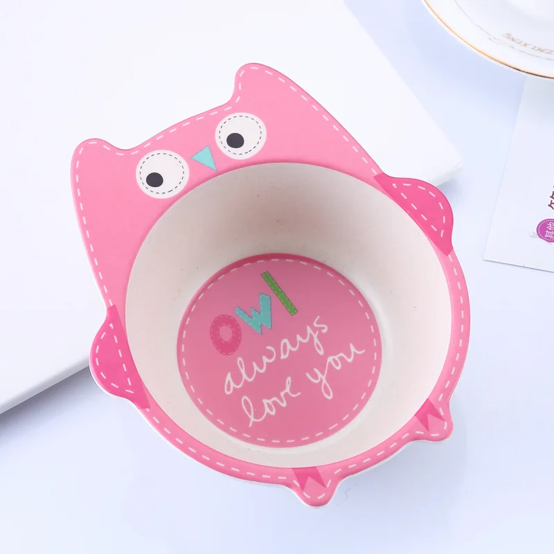 environmental dinnerware Bamboo fiber cartoon  tableware baby feeding bowl child dinner dishes natural healthy