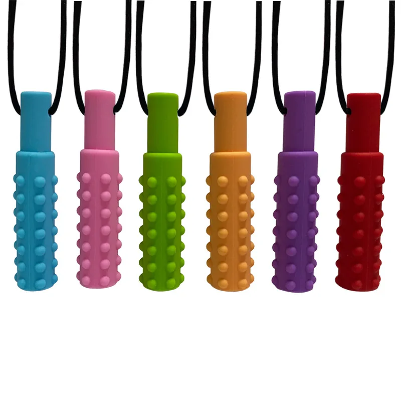 6PCS Baby Chew Necklace Silicone Texture Teether Kid Oral Motor Sensory Pendant Therapy tools for Autism ADHD Special Needs | Мать и