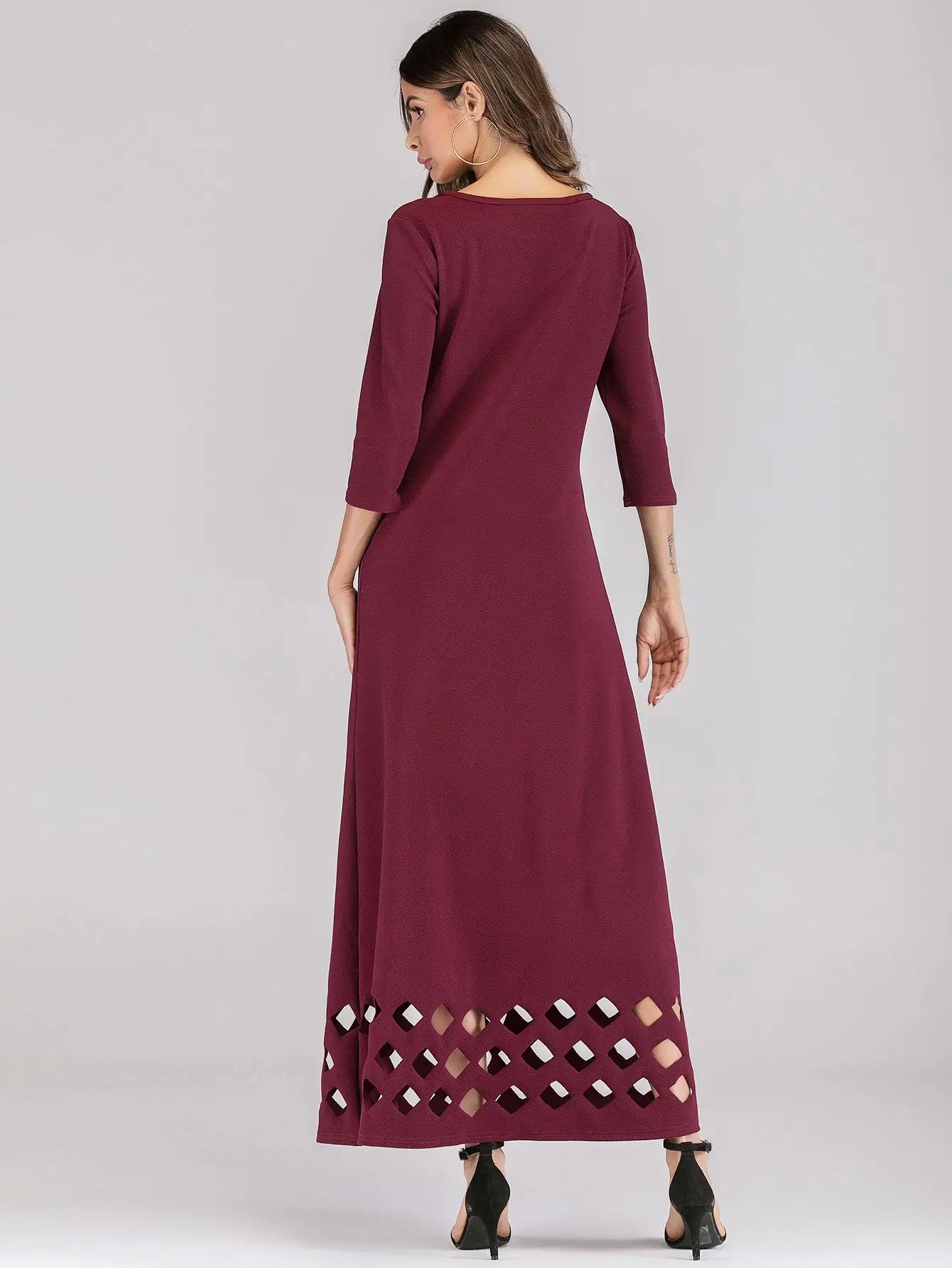 Модное женское длинное мусульманское платье макси abaya арабское коктейльное платье для вечеринки Jilbab исламский халат одежда Открытое платье Повседневная мода